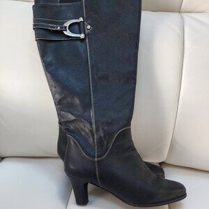 ROSS HOMMERSON Women's Leather Zip Black Boots - Size 10M